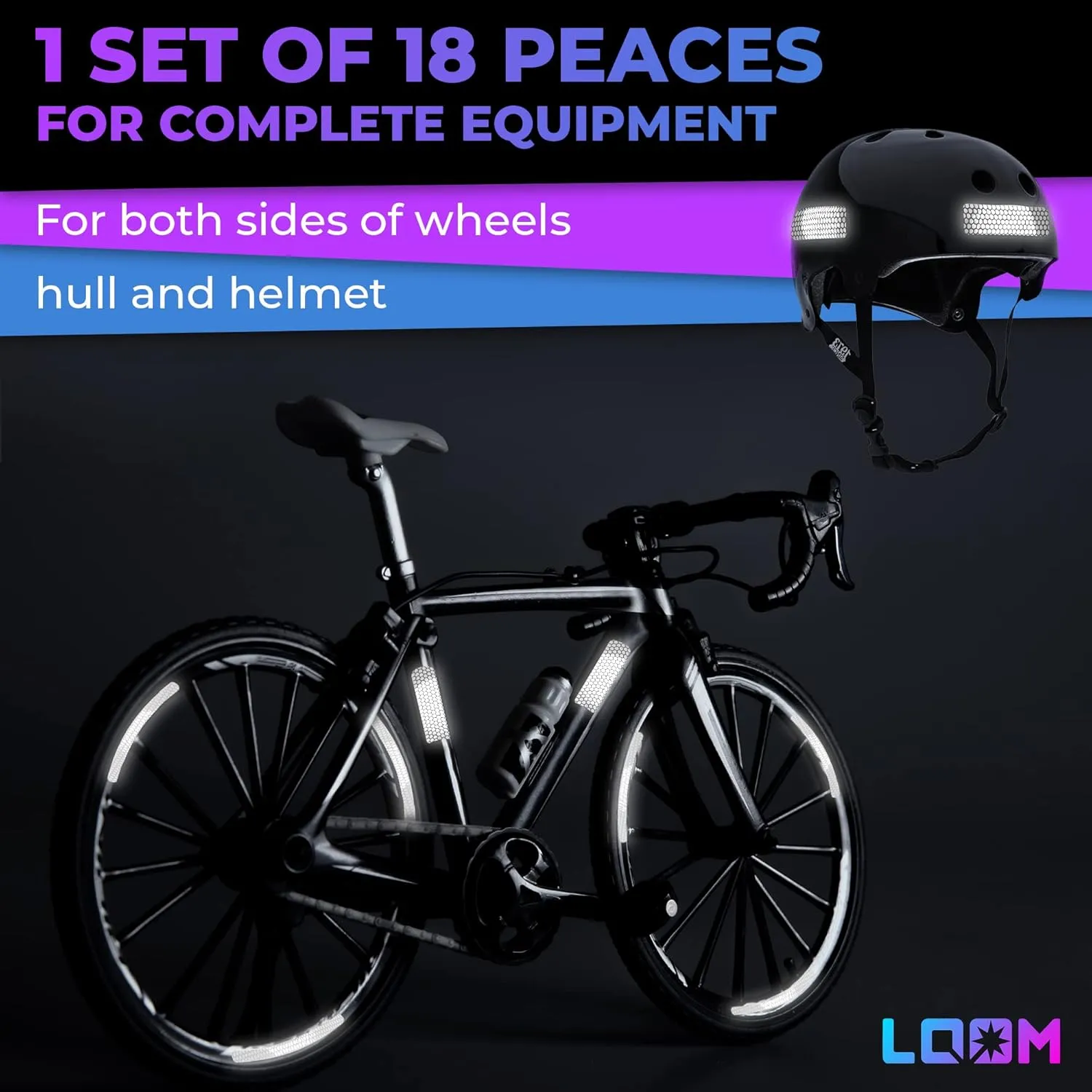 Reflective Stickers for Bikes Rims | 18pc Brilliant-Gray | Reflective Tape for Motorcycle Helmet Decals and Bike Reflectors | Hi Vis Bicycle reflectors, Mailbox Stickers