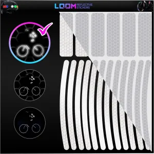 Reflective Stickers for Bikes Rims | 18pc Brilliant-Gray | Reflective Tape for Motorcycle Helmet Decals and Bike Reflectors | Hi Vis Bicycle reflectors, Mailbox Stickers