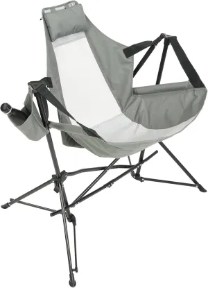 Relax Anytime with Folding Hammock Camping Chair, Adjustable Angle, Portable Design, Grey
