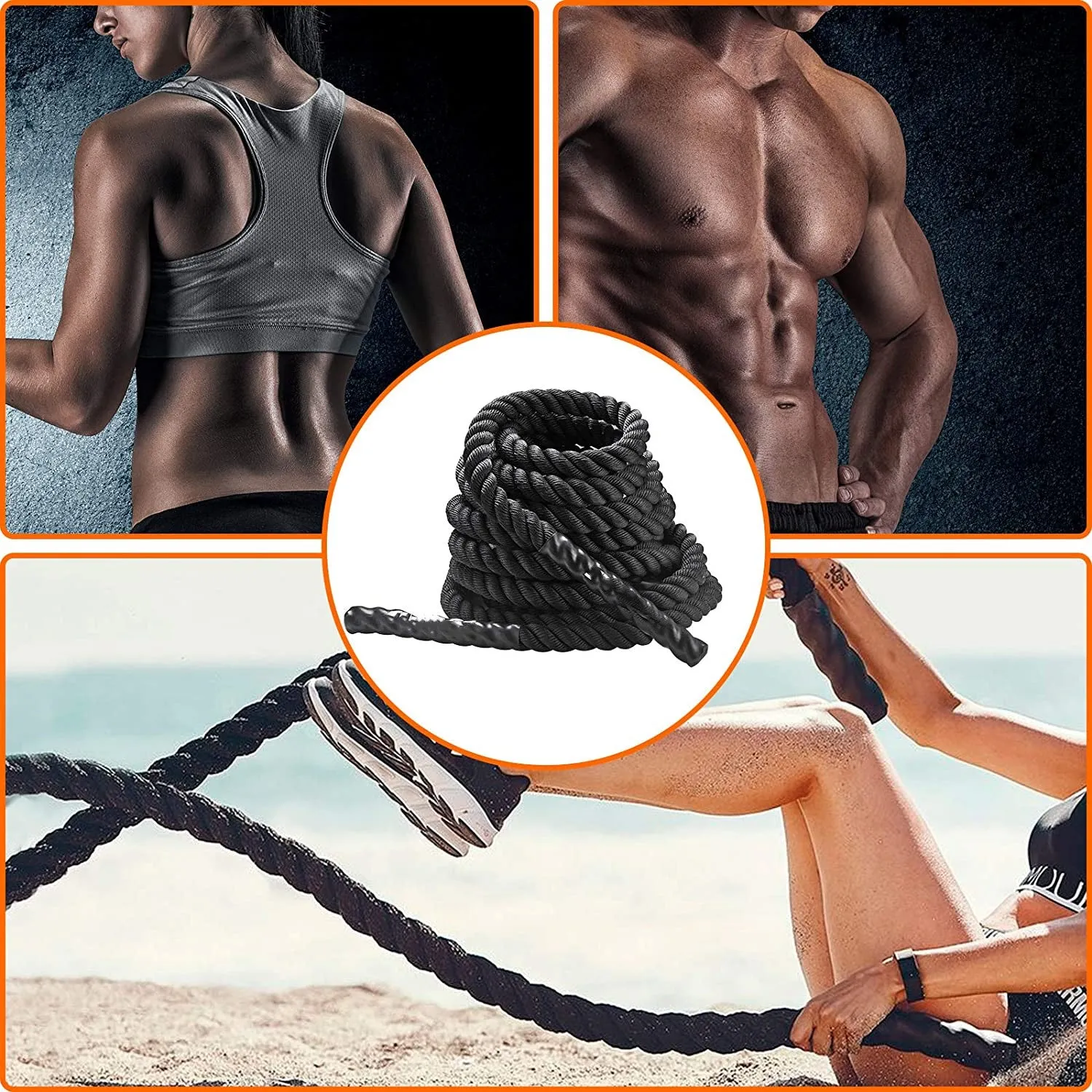 RELIFE 30 ft Length 1.5 inch Diameter Battle Exercise Training Ropes