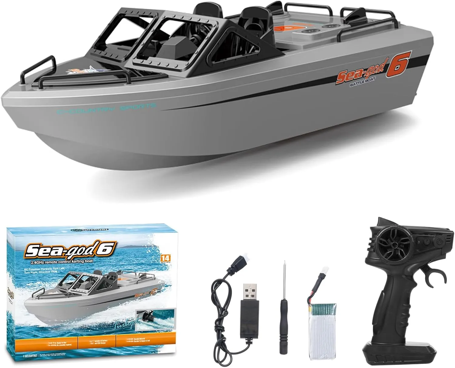Remote Control Boat, 2.4GHz Waterproof Karting Ship with Brushless Motor for Pools and Lakes, Mini Electric Toy for Kids Boys Girls