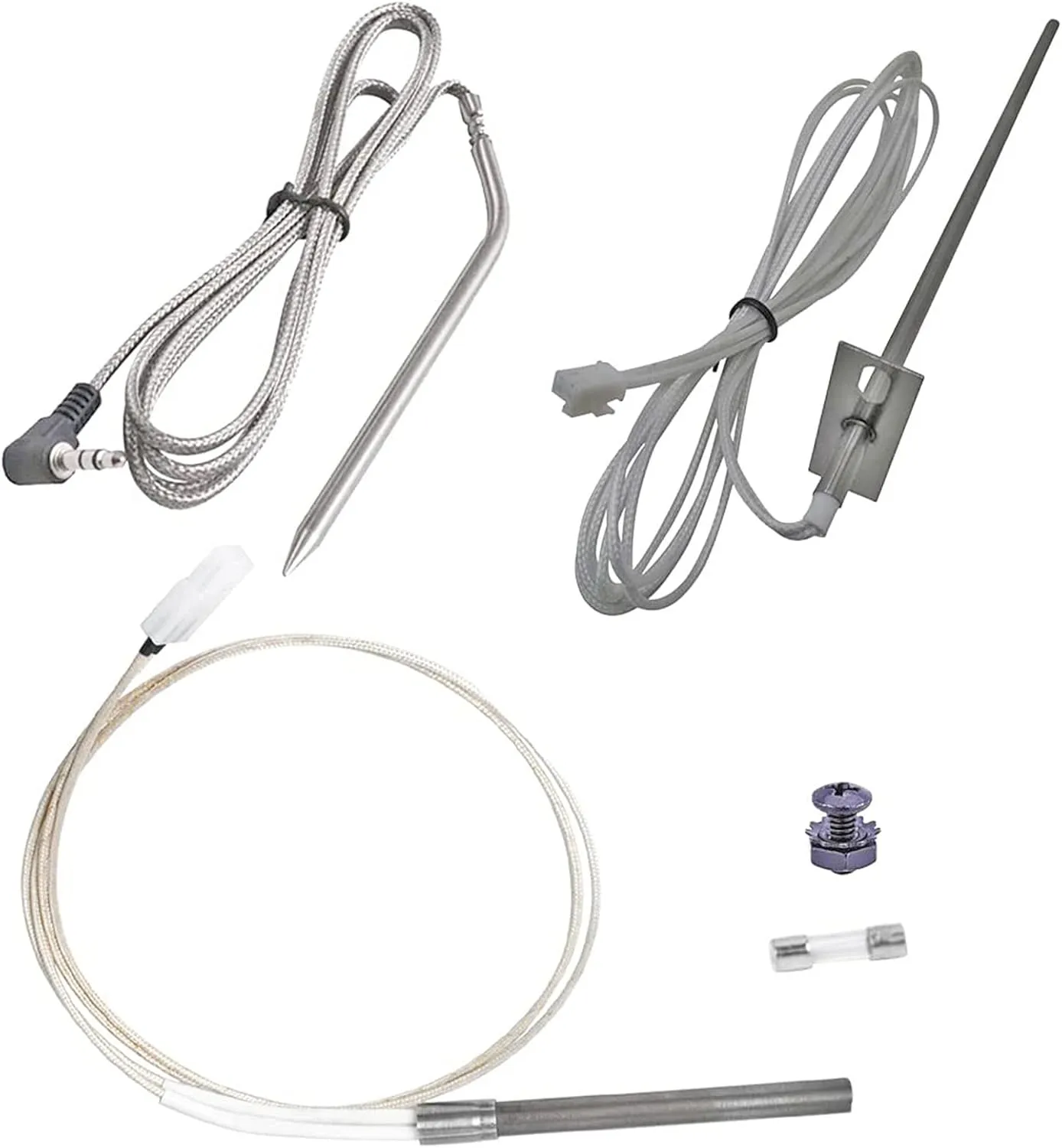 Replacement for Camp Chef Temperature Probe Sensor, Hot Rod Ignitor and Meat Probe Part Kit for Camp Chef Wood Pellet Grill RTD Digital Thermostat Parts