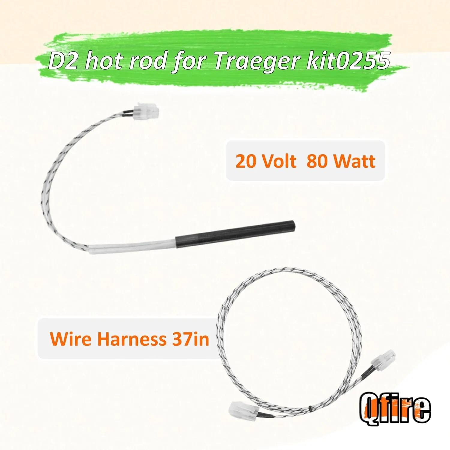 Replacement Part for Traeger D2 Hot Rod/Firepot Combo Kit - Pro 575 & Pro 780,20v Igniter & Fire pot Combo For Traeger Ironwood 650/885 Wood Pellet Grill