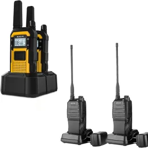Retevis RB48 Waterproof Walkie Talkies(2 Pack) Bundle with RT56B Fire Two Way Radio(2 Pack), Advanced Triple Proof, Vibration Call, SOS, NOAA, Explosion-Proof,Rugged,Flashlight