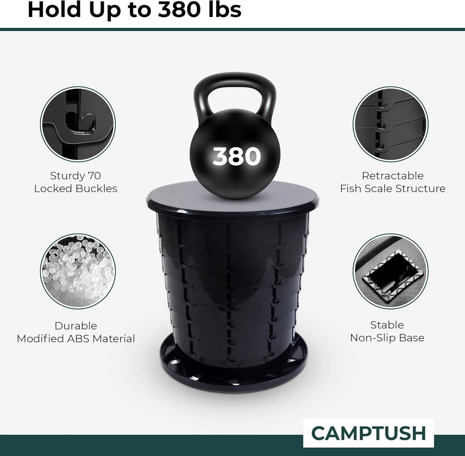 Retractable Portable Toilet for Camping - Large & Height Adjustable - Foldable Camping Toilet for Hiking/Travel | Portable Potty for Adults, Kids and Outdoor Car Camp