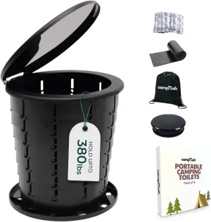 Retractable Portable Toilet for Camping - Large & Height Adjustable - Foldable Camping Toilet for Hiking/Travel | Portable Potty for Adults, Kids and Outdoor Car Camp