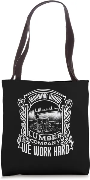 Retro Morning Wood Lumber Company Camping Woodman Tote Bag