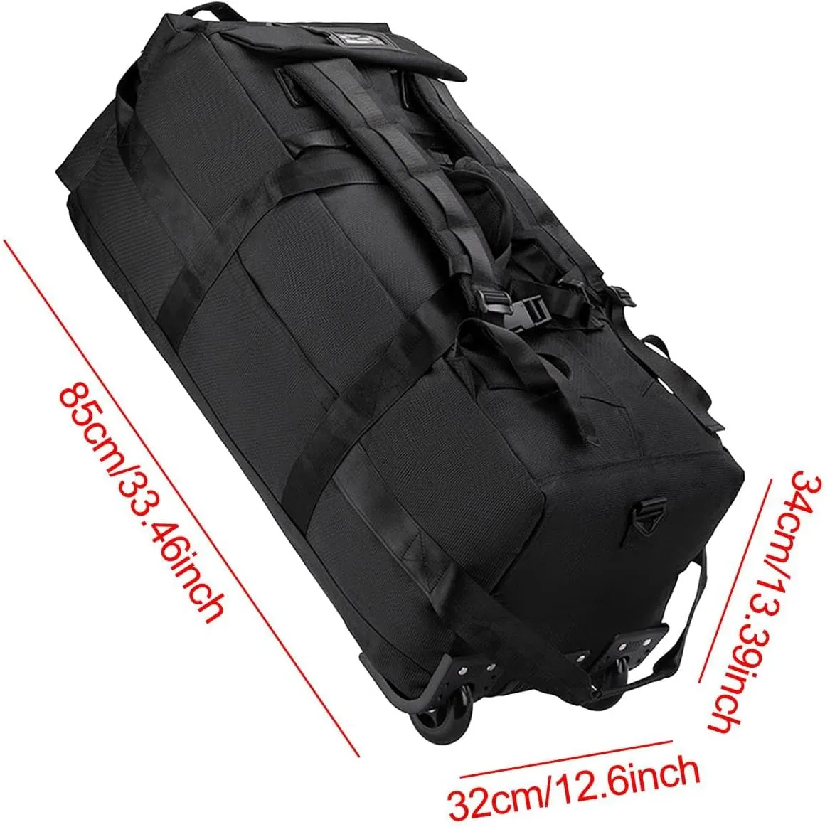 Rolling Trolley Bag with Wheels for Travel And Outdoor Activities, Black