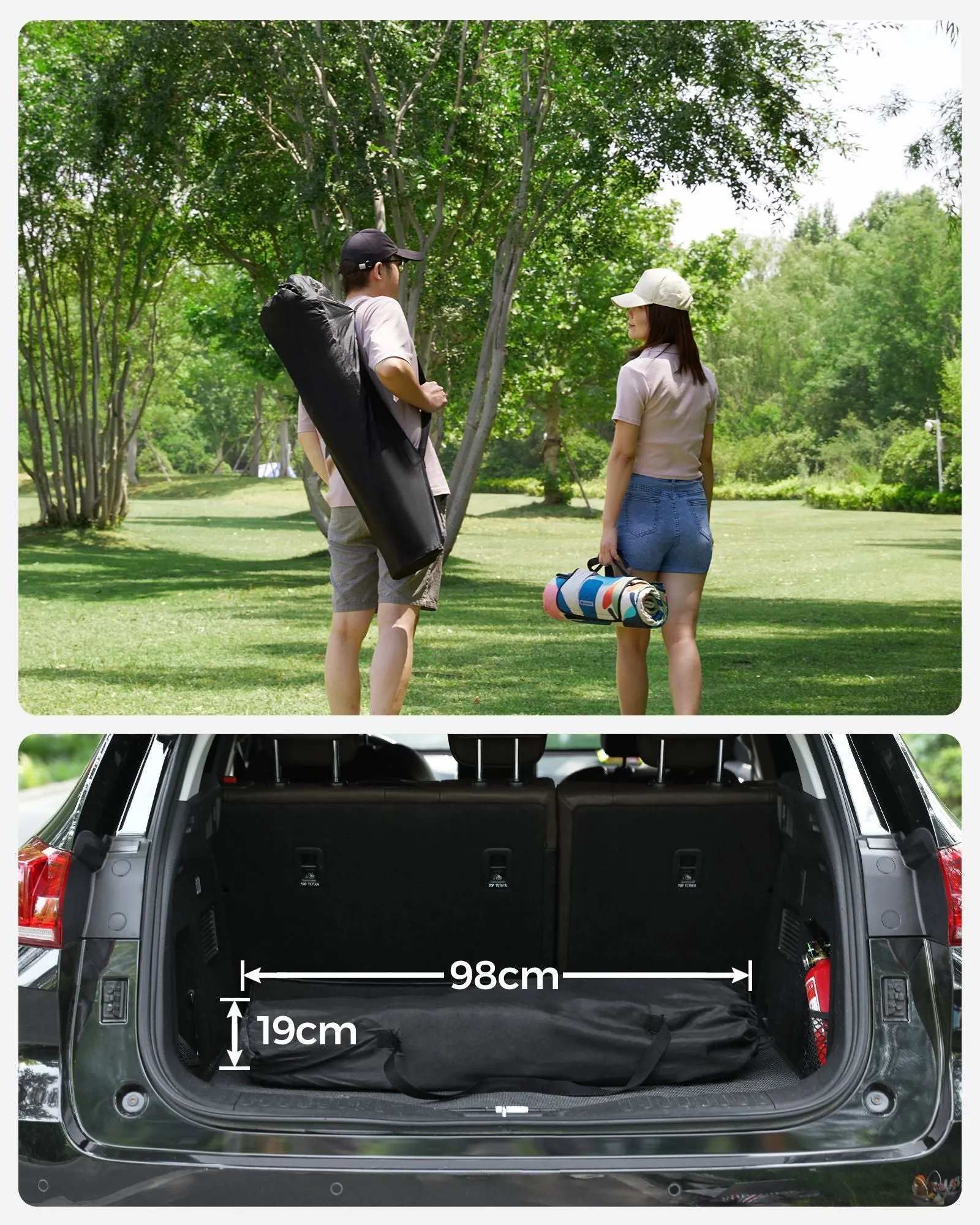 Rootz 2 Pack Red Camping Chairs - Outdoor Chairs - Portable Seats - 600D Oxford Cloth - Foam Padding - Powder Coated Metal Tubes - 90cm x 55cm x 102cm
