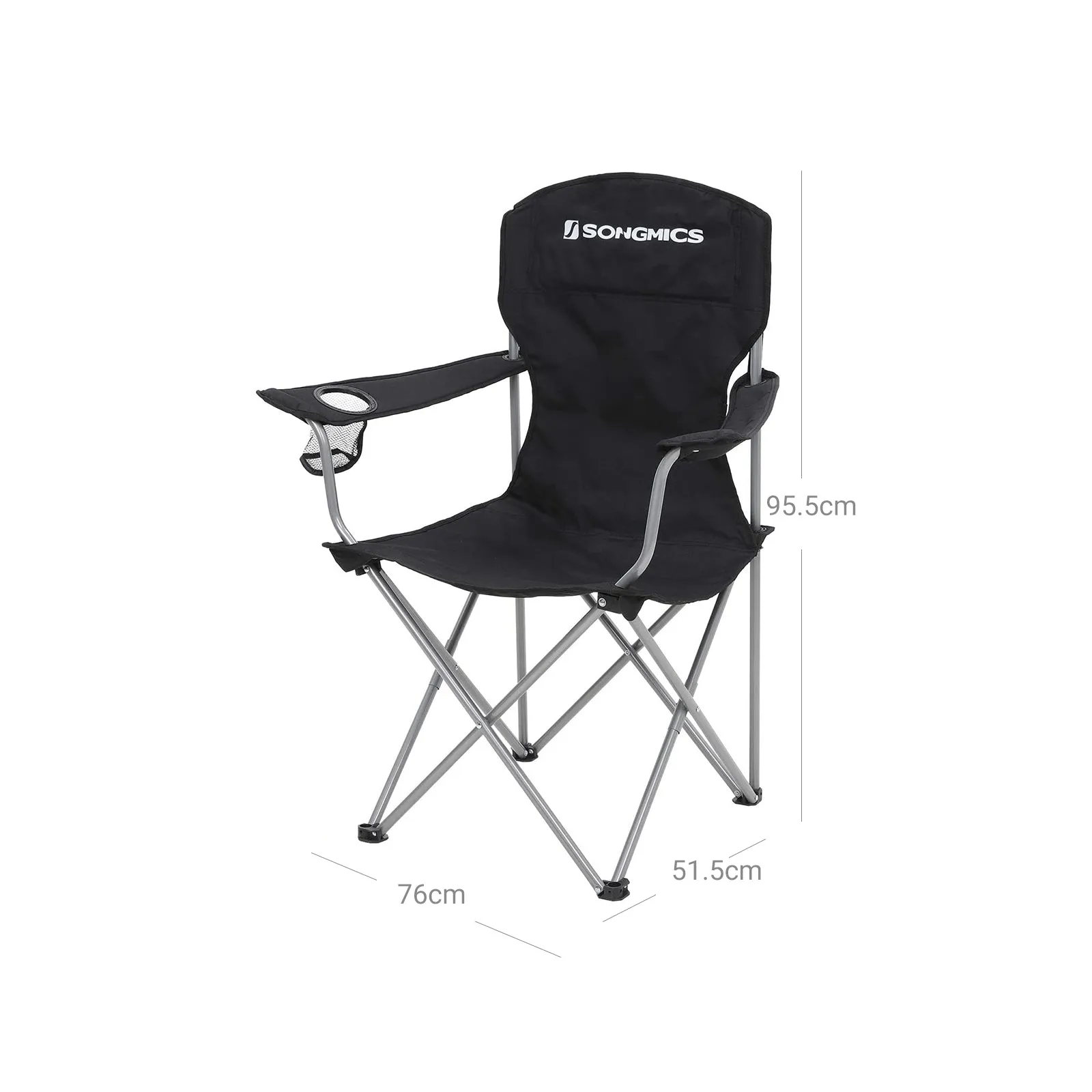 Rootz 2 Piece Set Camping Chair - Beach Chair - Folding Chairs - Comfortable and Practical - Lightweight - Bottle Holder - Oxford Fabric - 76cm x 51.5cm x 95.5cm