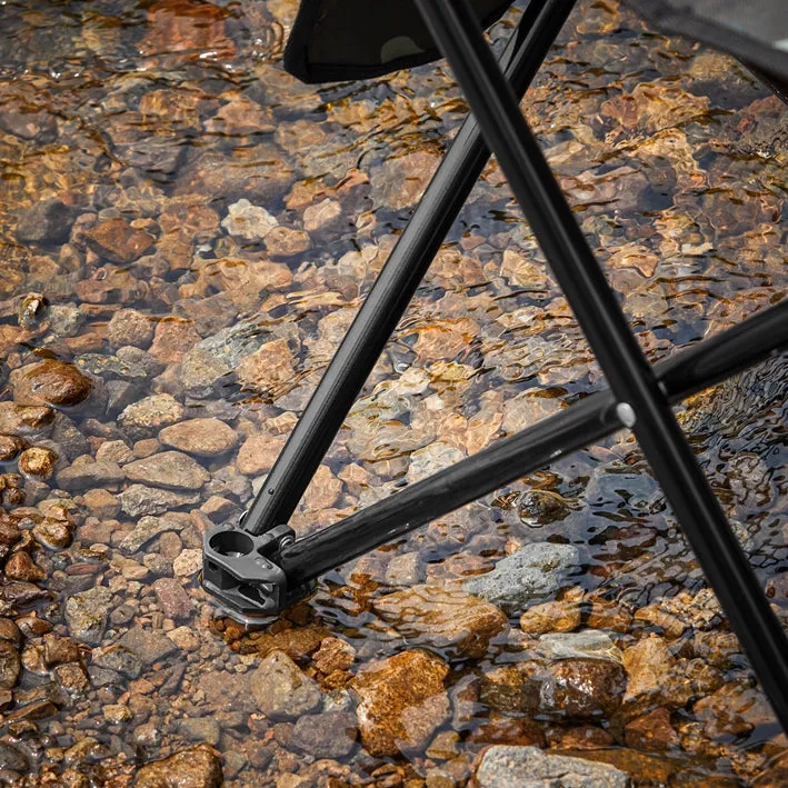 Rootz Camping Chair - Outdoor Chair - Folding Chair - Oxford Fabric - 45cm x 43cm x 74cm - Portable & Stable - Lightweight - Rust-Resistant Iron