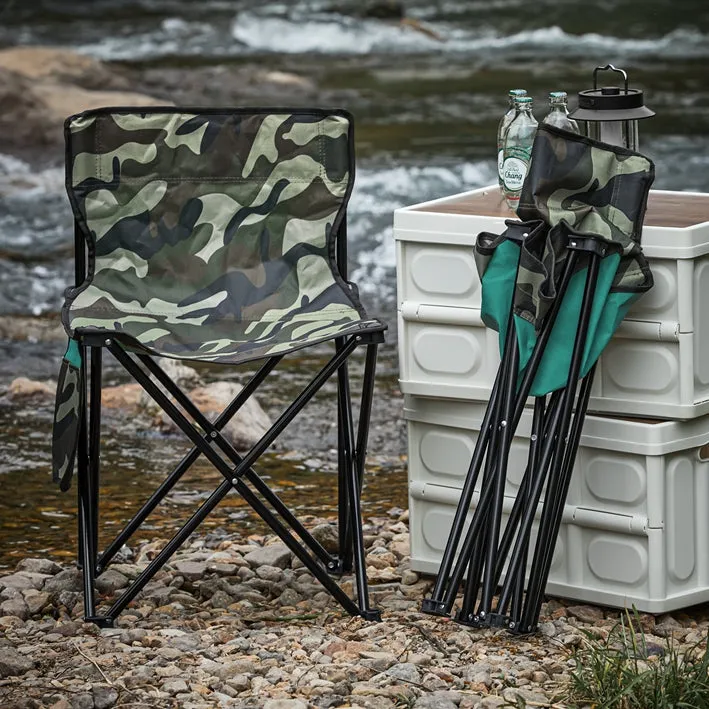 Rootz Camping Chair - Outdoor Chair - Folding Chair - Oxford Fabric - 45cm x 43cm x 74cm - Portable & Stable - Lightweight - Rust-Resistant Iron