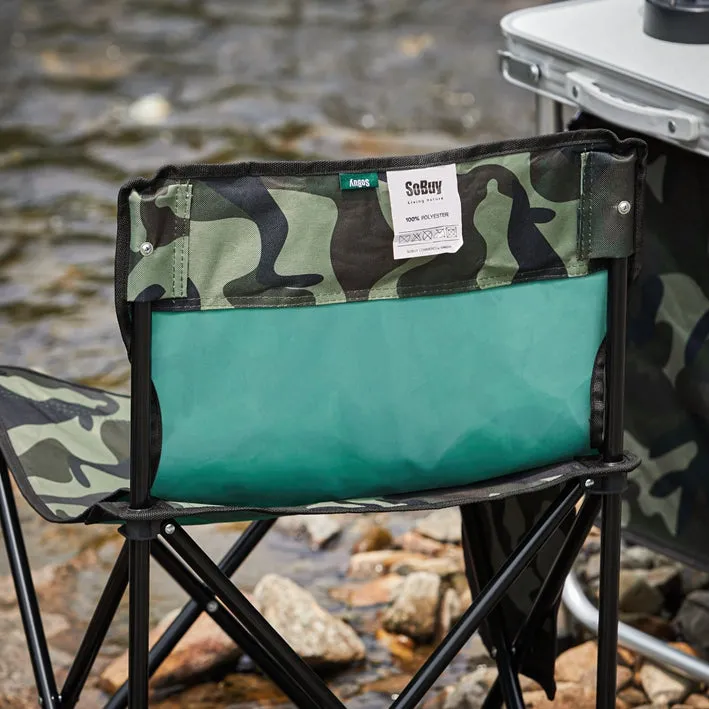 Rootz Camping Chair - Outdoor Chair - Folding Chair - Oxford Fabric - 45cm x 43cm x 74cm - Portable & Stable - Lightweight - Rust-Resistant Iron