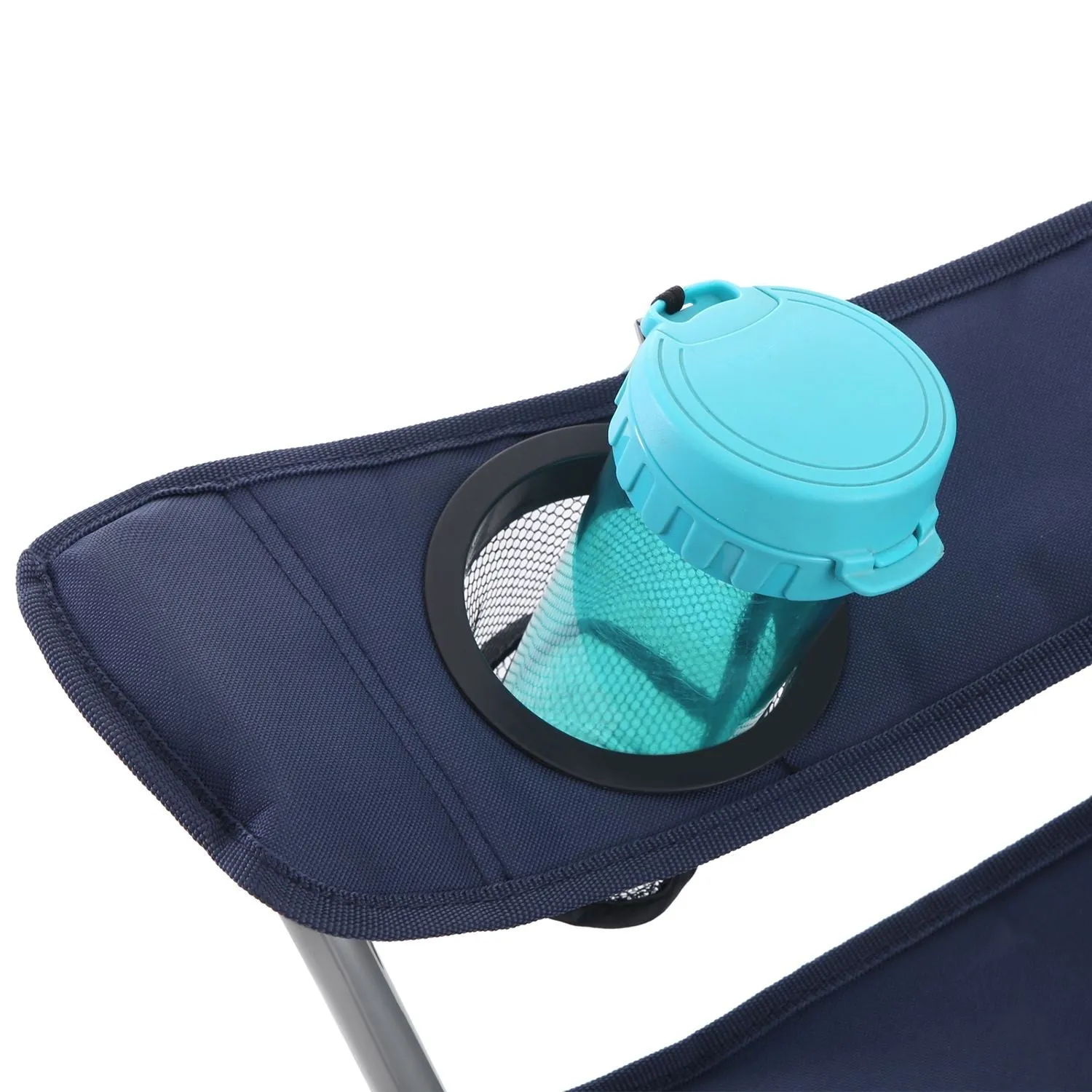 Rootz Camping Chair with Armrests - Outdoor Seat - Folding Chair - Lightweight at 3.8kg - 81 x 70 x 91cm - Dark Blue