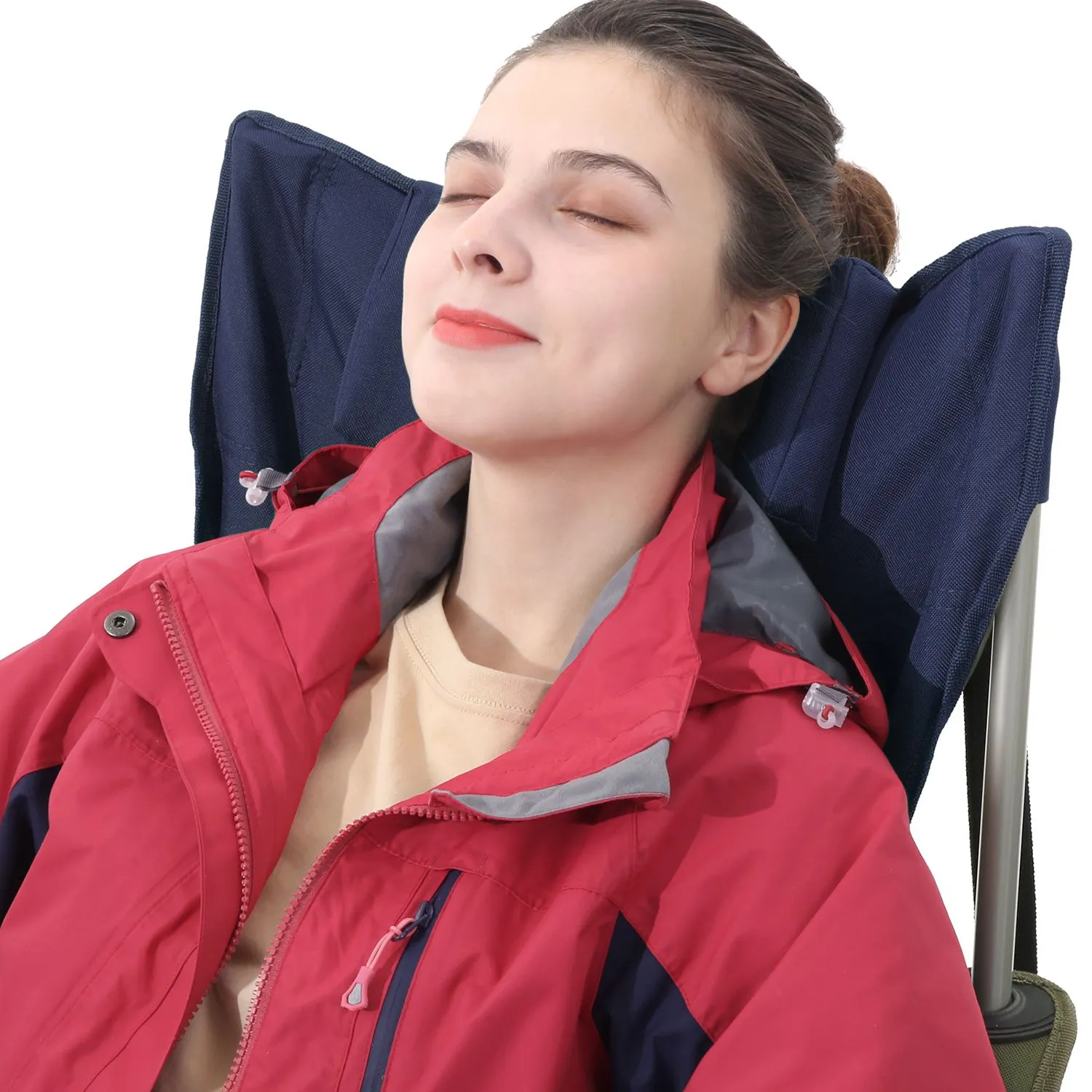 Rootz Camping Chair with Armrests - Outdoor Seat - Folding Chair - Lightweight at 3.8kg - 81 x 70 x 91cm - Dark Blue