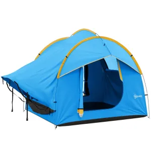 Rootz Car Tent Camping Tent - Car Shelter - Outdoor Canopy - 3 Doors - Weather Resistant - 239cm x 210cm x 210cm - Orange   Blue