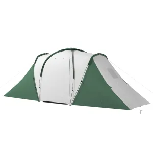 Rootz Family Camping Tent - Waterproof Shelter - Easy Setup Tent - Spacious Design - 5.55m x 2.25m x 1.9m