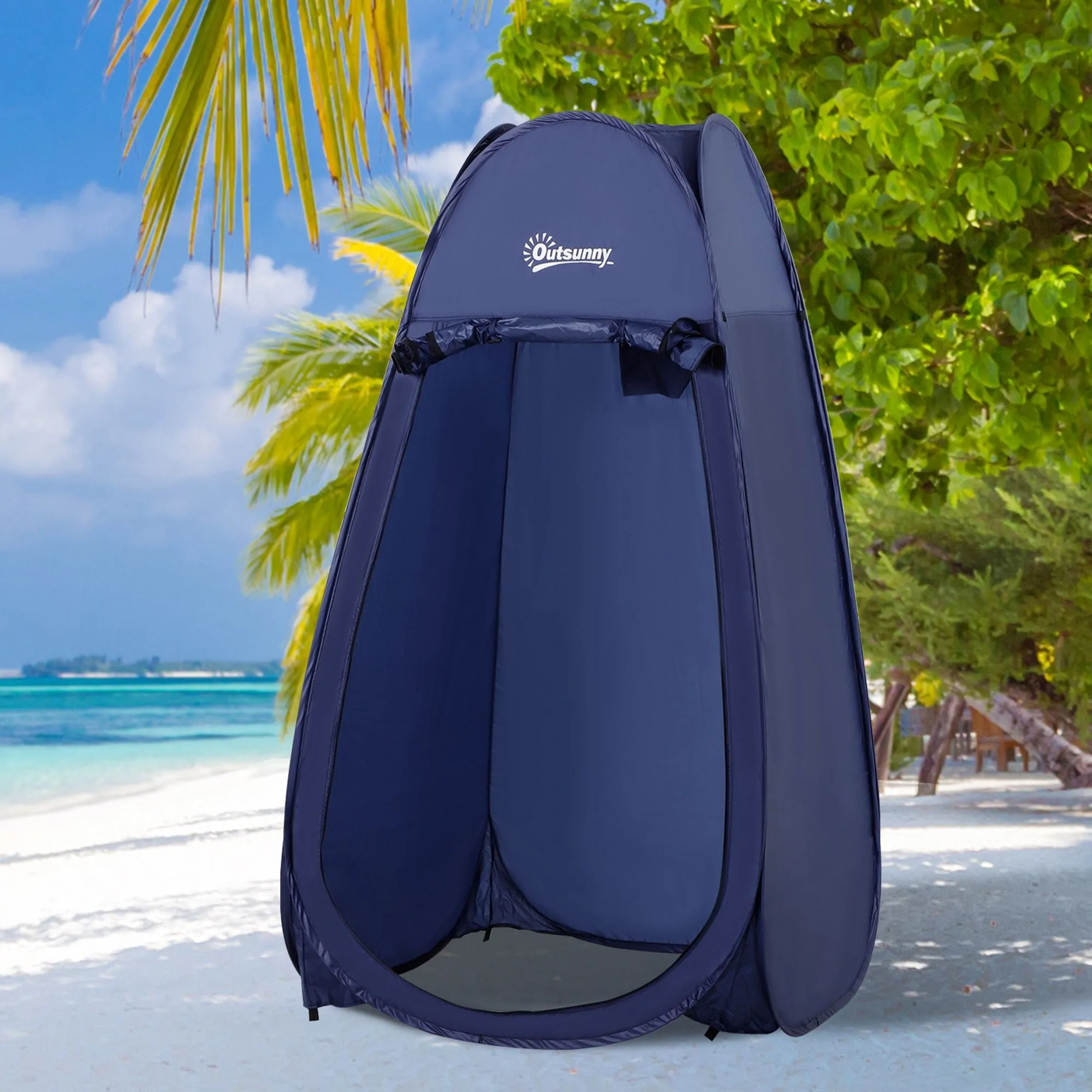 Rootz Foldable Shower Tent - Pop-Up Changing Room - Portable Privacy Shelter - UV Resistant Fabric - 100cm x 100cm x 185cm