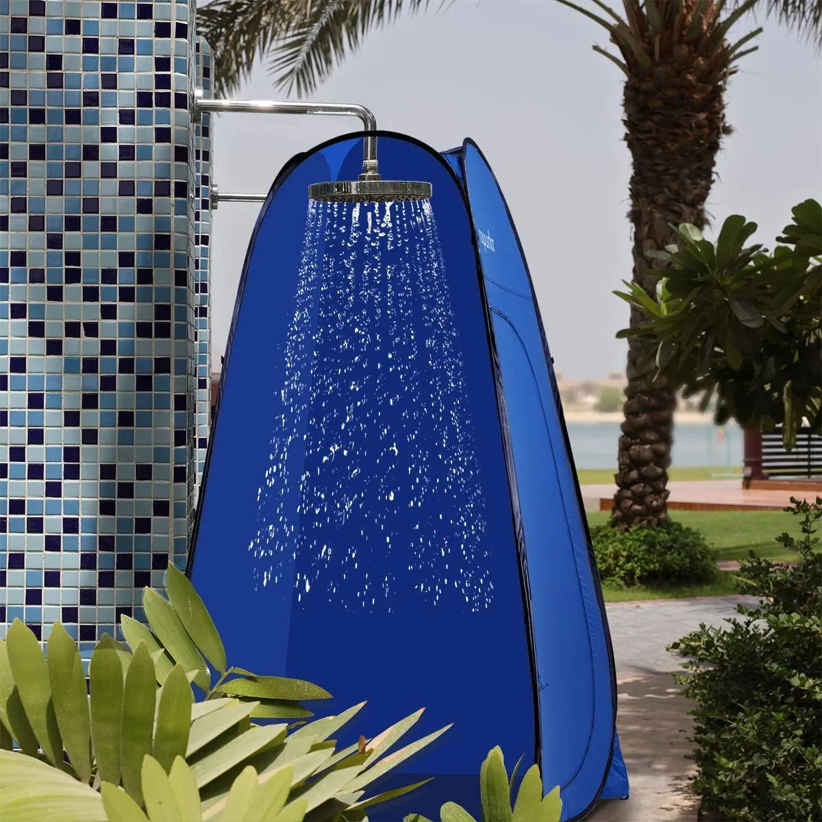 ROPODA Pop Up Tent 83inches x 48inches x 48inches, Upgrade Privacy Tent, Porta-Potty Tent Includes 1 Removable Bottom, 8 Stakes, 1 Removable Rain Cover, 1 Carrying Bag
