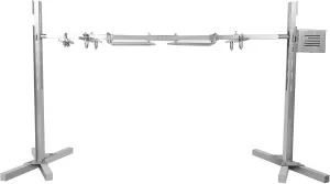Rotisserie Grill Kit Stainless Steel Tripod Rotisserie Stand, Adjustable Height Open Fire Roaster, Round Stainless Steel Spit Rod, Electric BBQ Grill Stand for Pork, Chicken, Lamb, or Goat