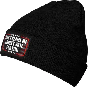 Rqwaaed Don't Blame Me I Didn't Vote for Him Warm Knit Hat Cap for Cold Weather Stretchy, Comfortable for Outdoor Activities Black