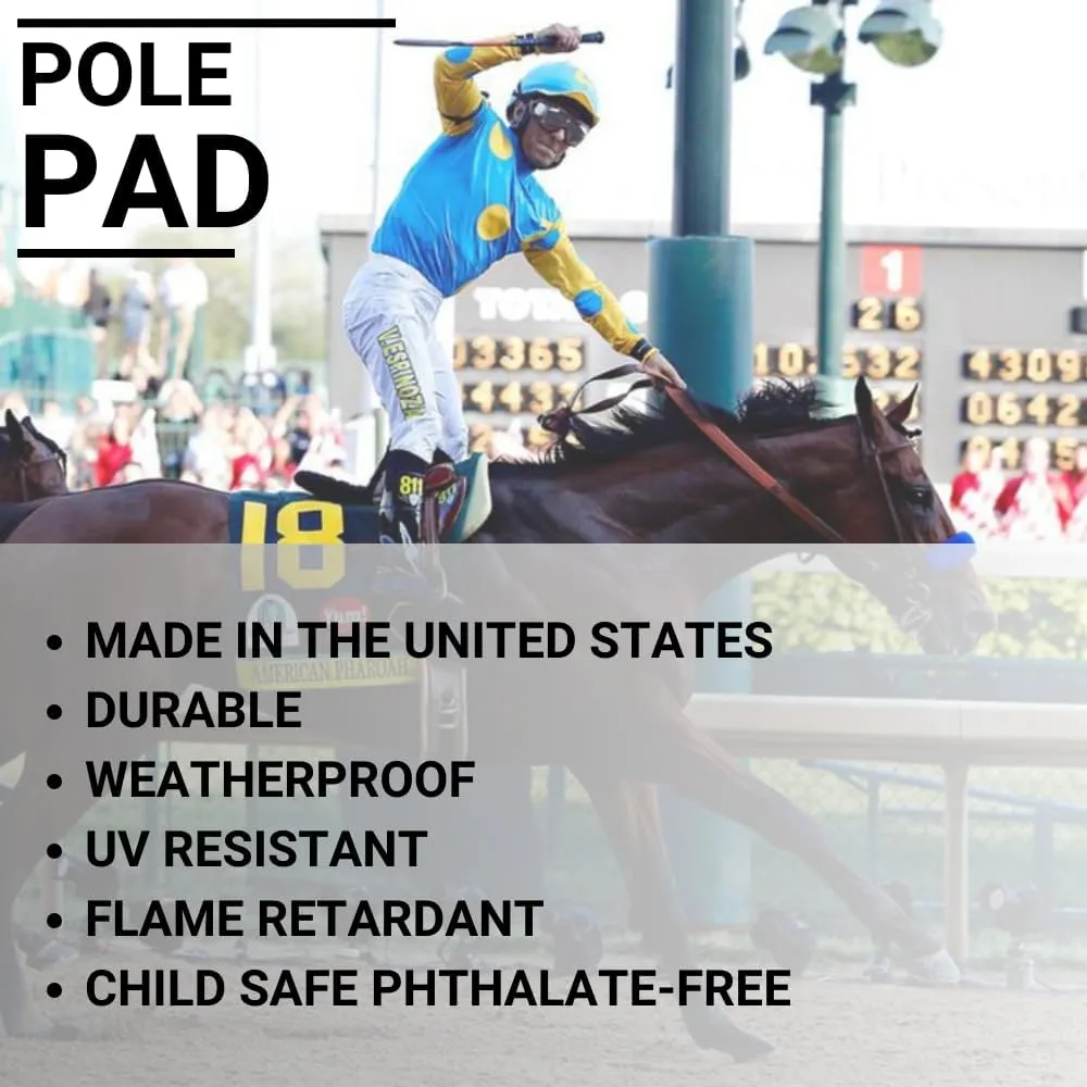 Safety Pole Pad, 6 FT Tall, 1” Thick Foam, Weatherproof, UV-Resistant, Hook/Loop Closure, Pickleball Pole Pad