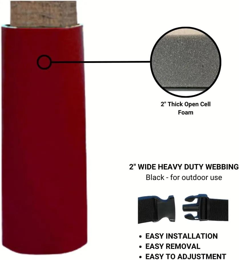 Safety Tree Pad, 6 FT Tall, 2” Thick Foam, Weatherproof, UV-Resistant, Buckle/Strap Closure