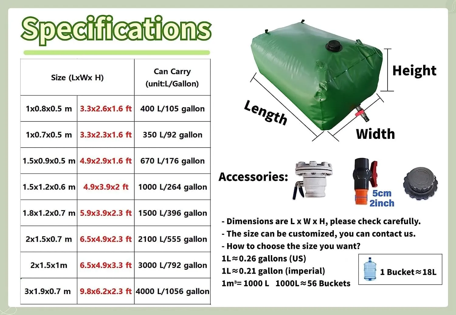 SAFWEL Emergency Water Bladder Tanks Tear-Resistant Water Bag 240L-6000L Emergency Tub Water Container for Bathtub Camping Emergency Water Storage, Portable Water Storage Container Bag (Size : 6000 L