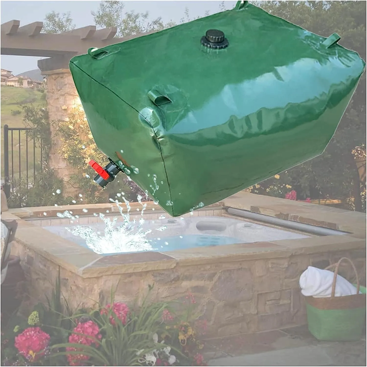 SAFWEL Emergency Water Bladder Tanks Tear-Resistant Water Bag 240L-6000L Emergency Tub Water Container for Bathtub Camping Emergency Water Storage, Portable Water Storage Container Bag (Size : 6000 L