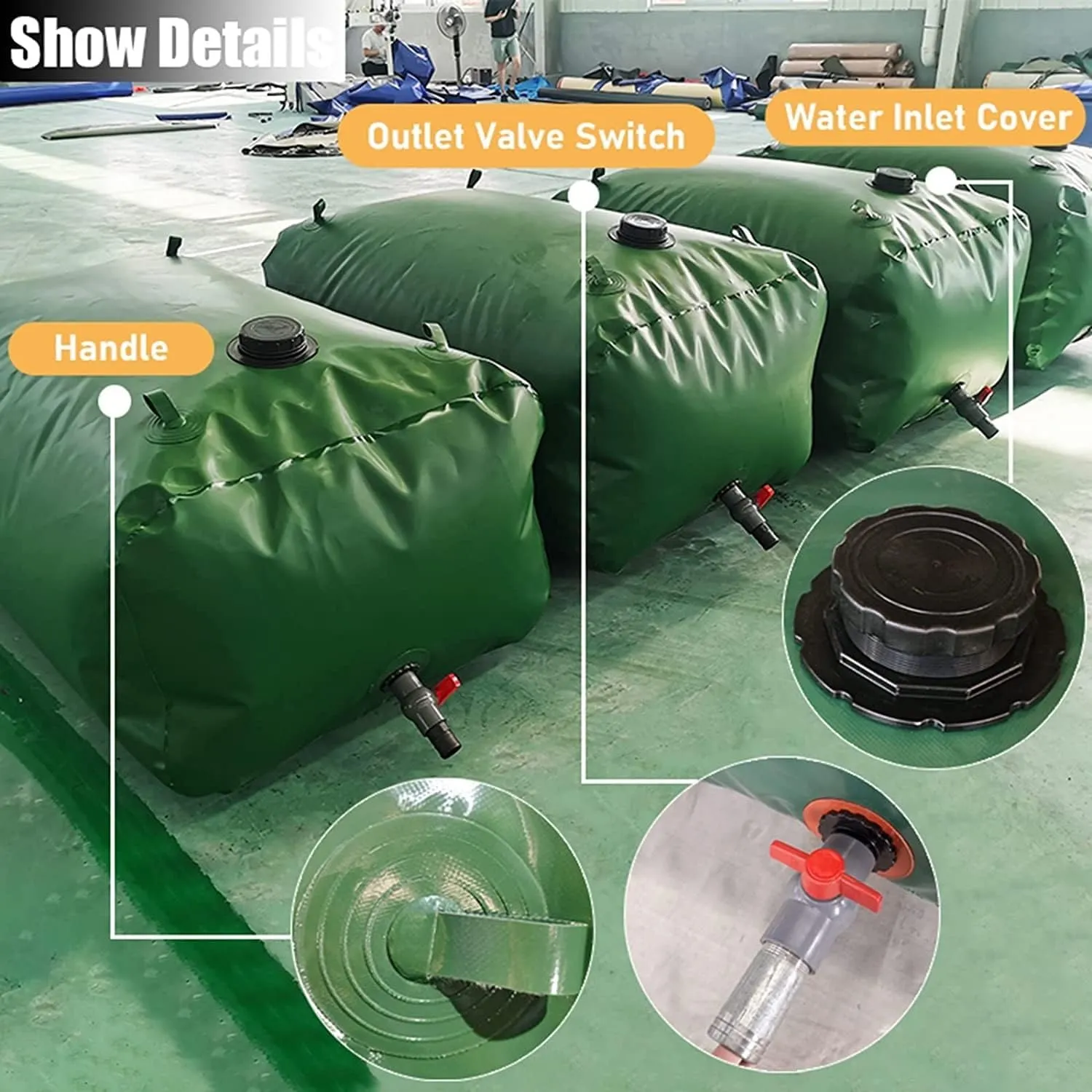 SAFWEL Emergency Water Bladder Tanks Tear-Resistant Water Bag 240L-6000L Emergency Tub Water Container for Bathtub Camping Emergency Water Storage, Portable Water Storage Container Bag (Size : 6000 L