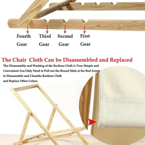 Sandy Beach Recliner Folding Chairs Portable Chair Fishing Stool for Travel Use Camping Fishing Hiking Gardening Picnic and Beach Oxford Cloth Solid Wood 75*39*5cm(30*16*2Inch)Color:Red