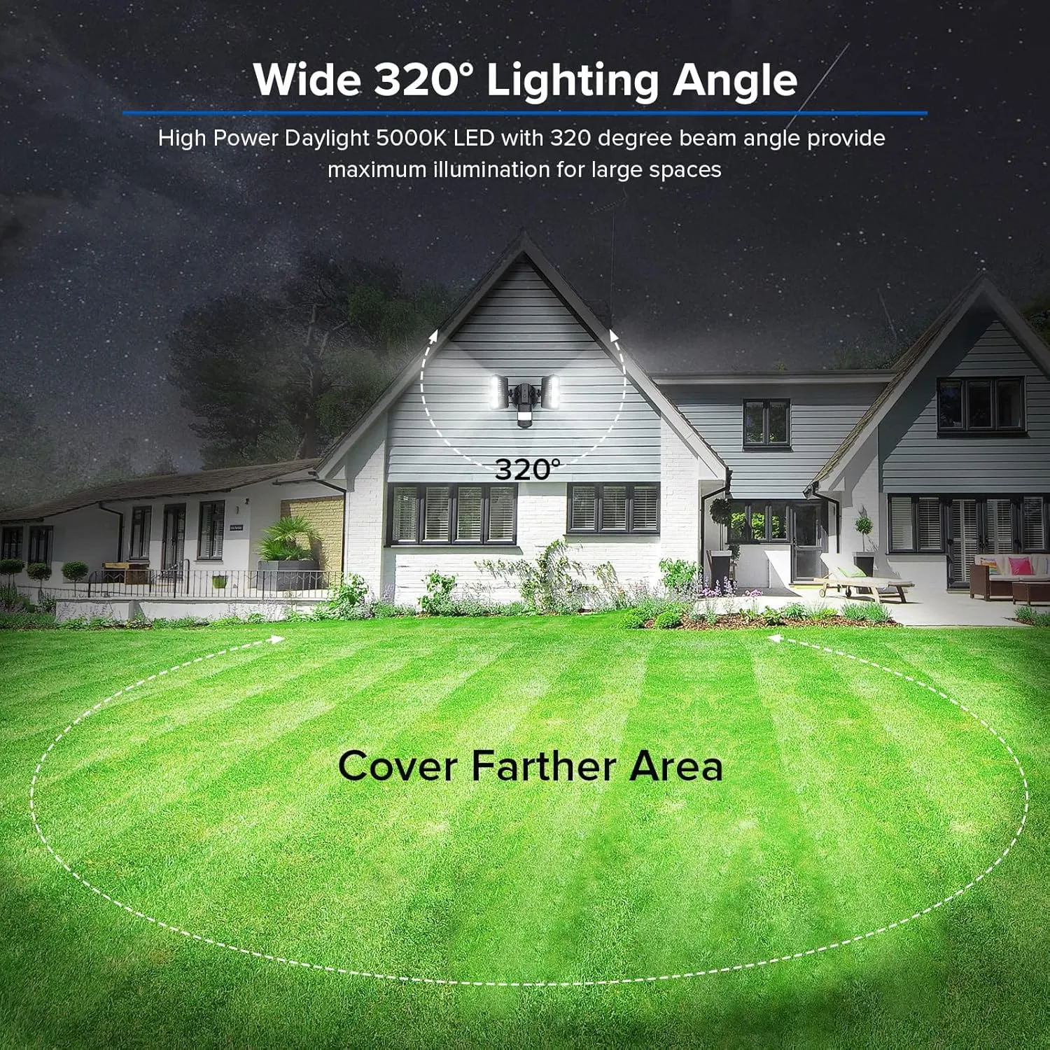 SANSI 27W LED Motion Sensor Outdoor Flood Light, 2700LM Security Light, 300W Equiv 5000K Dusk to Dawn Light, Wide Angle Illumination,4 Modes for Yard, Driveway, Black Bright Seires Wired Not Solar