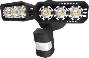 SANSI 27W LED Motion Sensor Outdoor Flood Light, 2700LM Security Light, 300W Equiv 5000K Dusk to Dawn Light, Wide Angle Illumination,4 Modes for Yard, Driveway, Black Bright Seires Wired Not Solar