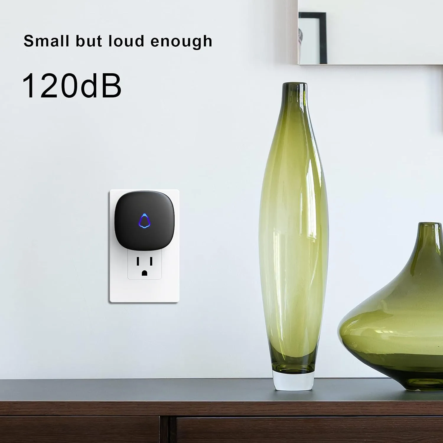 SECRUI Wireless Doorbell, Easy installation, Waterproof, Adjustable Volume, 58 Chimes, Colorful LED, 1000Ft Range, M520 F55, Black