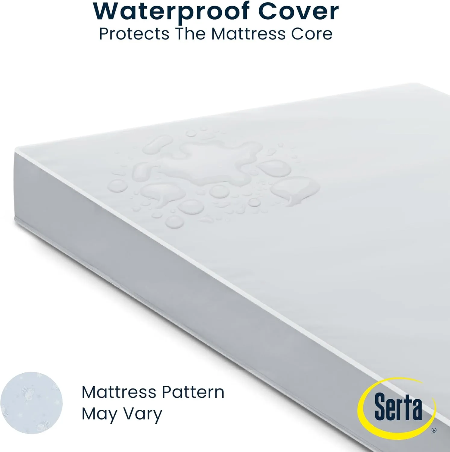 Serta Perfect Start Dual Sided Baby Crib Mattress & Toddler Mattress - Waterproof - 6" Premium Sustainably Sourced Fiber Core - GREENGUARD Gold Certified – 7 Year Warranty - Made in USA
