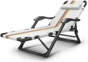 SEYFI Lightweight Camping Chairs Loungers Folding Chair Deck Chair Recliner,Folding Lounge Chair - Office Sleep Multi-Function Adjustable Backrest Portable Beach Lazy Lounger/E