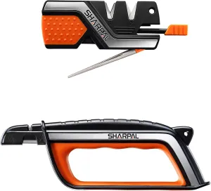 SHARPAL Pocket Knife Sharpener & Survival Tool with Fire Starter Whistle & Diamond Sharpening Rod, Garden Tool Multi-Sharpener for Lawn Mower Blade, Axe, Hatchet, Machete, Pruner, Hedge Shears