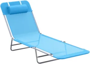 Single Beach Chair Outdoor Leisure Chair Folding Chair Camping Chair Reclining Chair Outdoor Scenery Chair, Suitable for Outdoor Camping