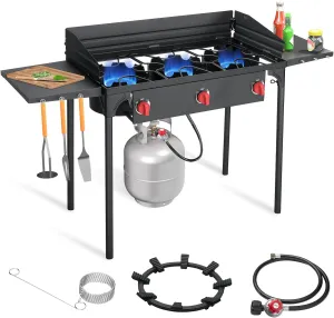 SKOK High Pressure 1/2/3 Burners Propane Camping Stove, Propane Burners for Outdoor Cooking