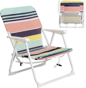 Small Beach Chair for Ladies,Portable Folding Camping Chairs Patio Dining Chairs with Pocket,Lightweight Outdoor Lawn Chair Fishing Chair Backpack Chair,Support 200 Lbs,22"" x 23.6"" x 24.8""