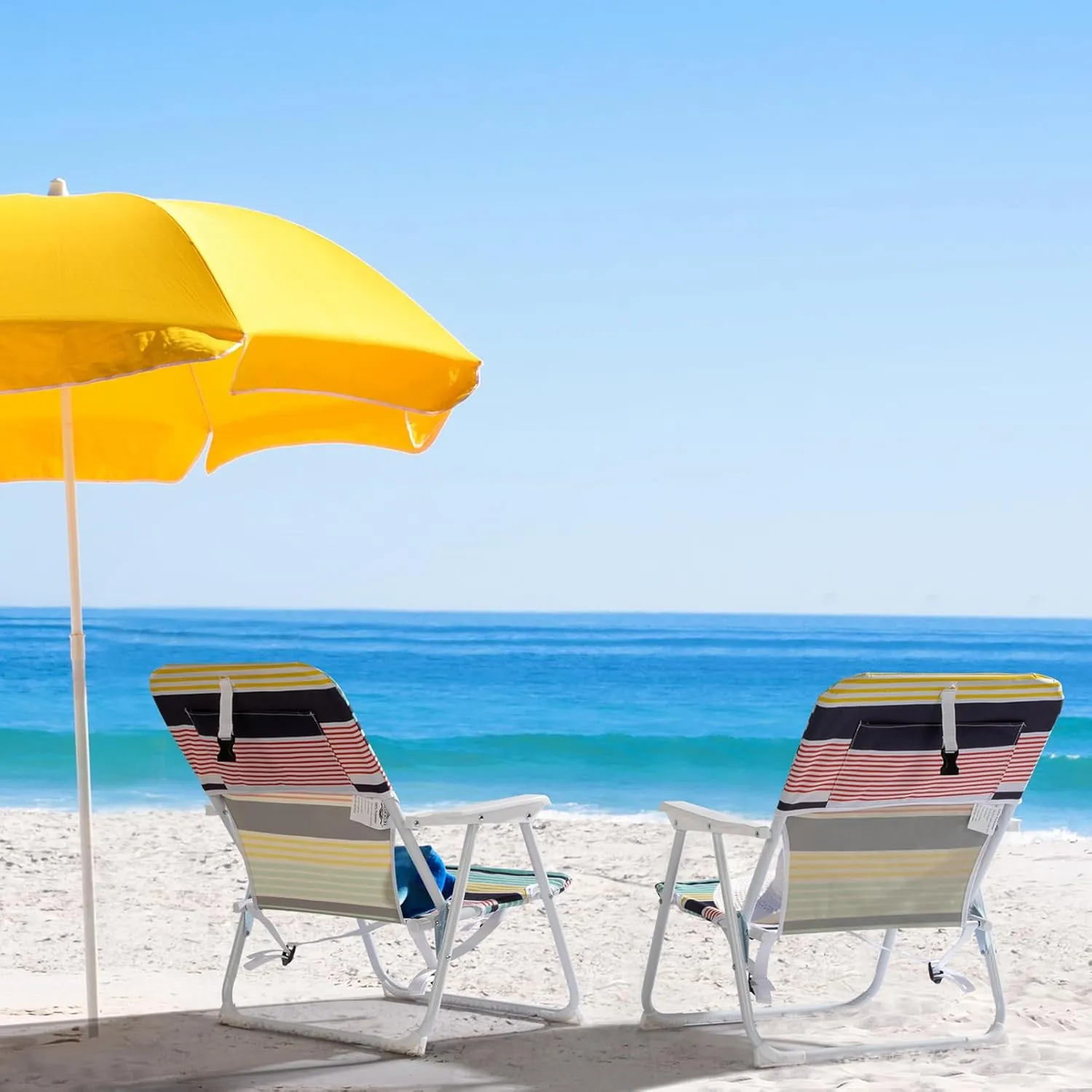 Small Beach Chair for Ladies,Portable Folding Camping Chairs Patio Dining Chairs with Pocket,Lightweight Outdoor Lawn Chair Fishing Chair Backpack Chair,Support 200 Lbs,22"" x 23.6"" x 24.8""
