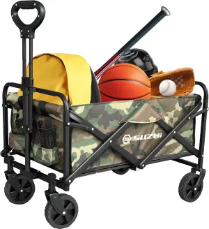 Small Collapsible Foldable Camo Grocery & Apartment Rolling Pull Wagon Cart, Lightweight, Portable, for Travel,Camping,Shopping,Outdoor(10 Colors Optional)