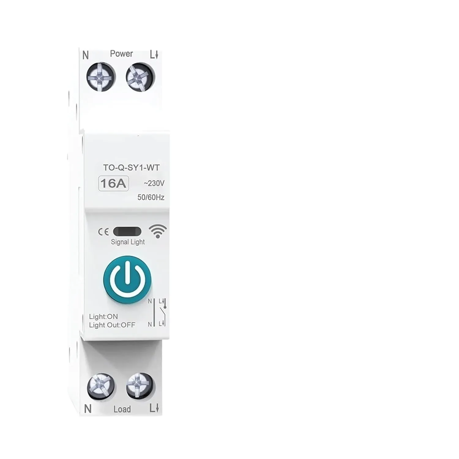 Smart Circuit Breaker with Metering 1P 50A 63A DIN Rail for Wireless Remote Control Switch by APP(SYS LCD VA Protect,10A)