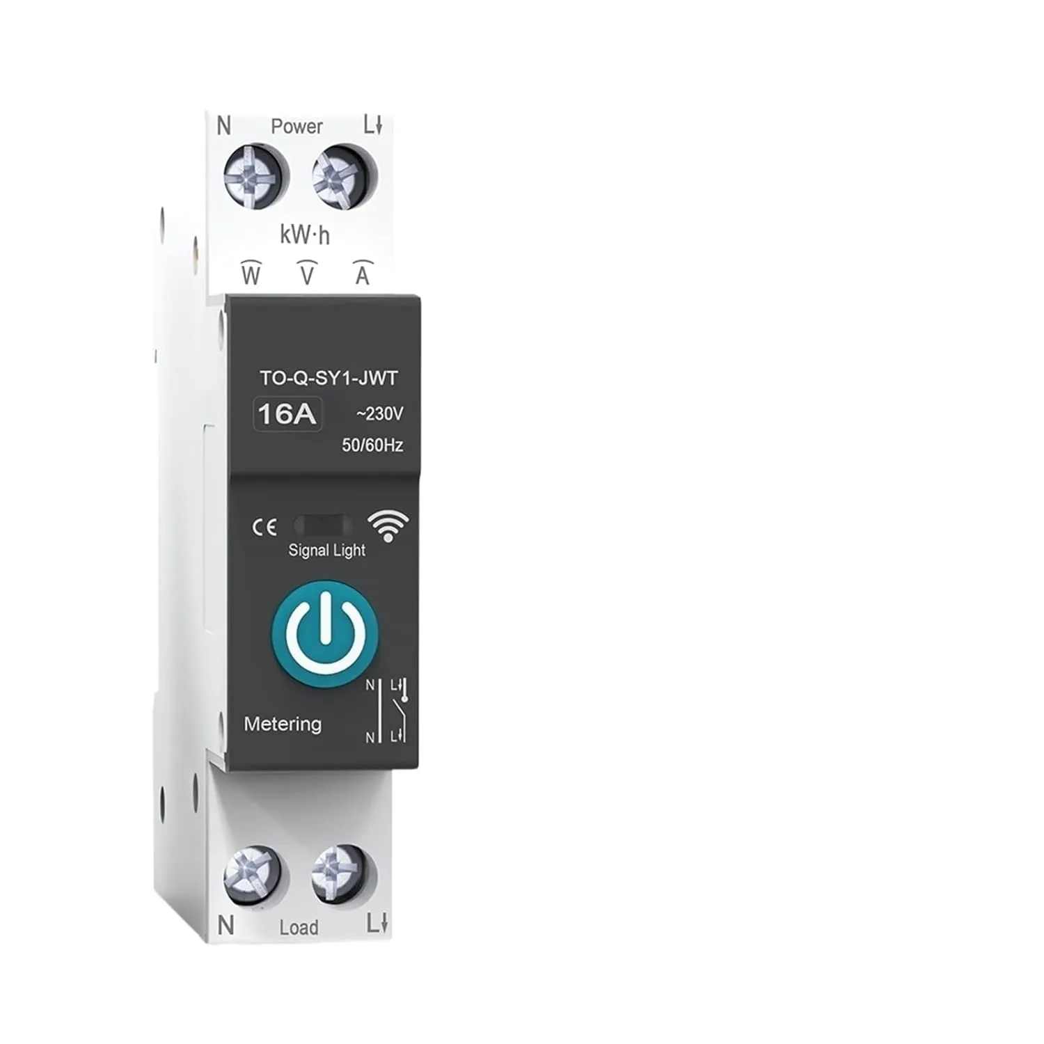 Smart Circuit Breaker with Metering 1P 50A 63A DIN Rail for Wireless Remote Control Switch by APP(SYS LCD VA Protect,10A)