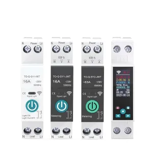 Smart Circuit Breaker with Metering 1P 50A 63A DIN Rail for Wireless Remote Control Switch by APP(SYS LCD VA Protect,10A)