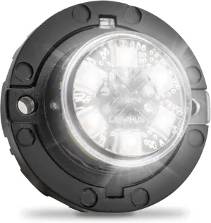 SnakeEye III White Clear LED Hideaway Strobe Light [SAE Class 1] 12V 1 Inch Round Waterproof Wig Wag Emergency Flashing Hide Away Fire Police Light Bulb Kit for Firefighter EMS POV Truck Van Vehicle