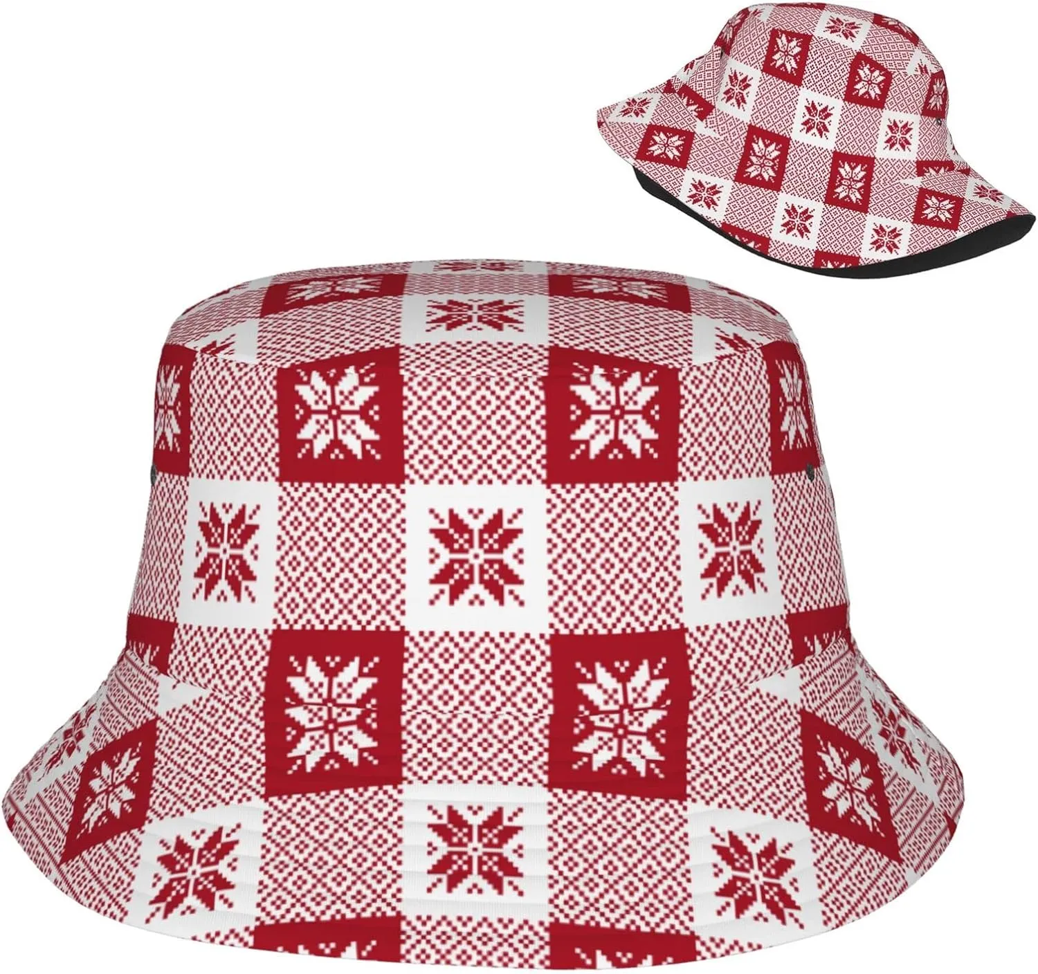 Snowflakes Bucket Hats for Women Summer Sun Beach Travel Outdoor Fishing Cap Men Bucket Hat