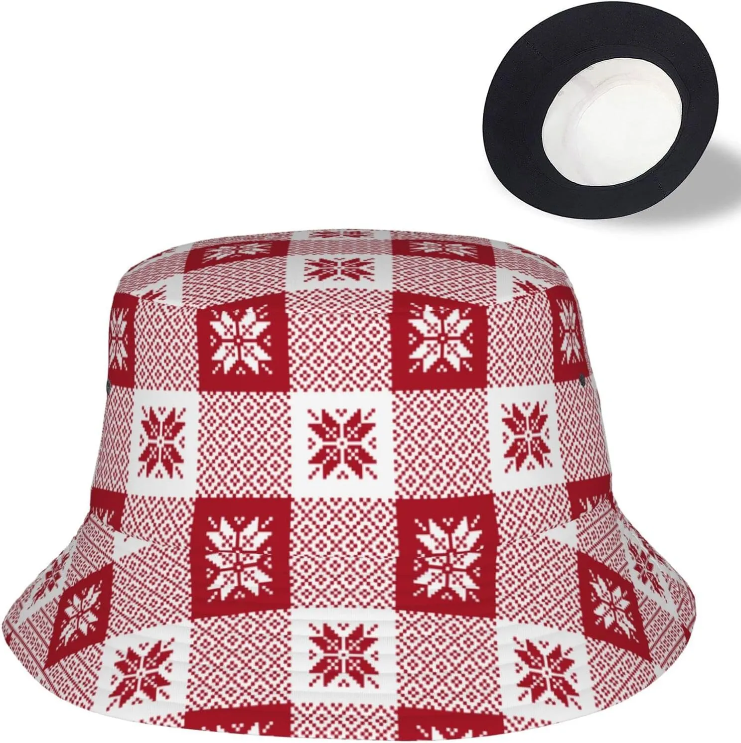 Snowflakes Bucket Hats for Women Summer Sun Beach Travel Outdoor Fishing Cap Men Bucket Hat