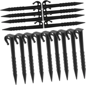 Sosoport 50pcs Plastic Tent Pegs Heavy Duty Ground Stakes Camping Stakes Camping Hammer for Tent