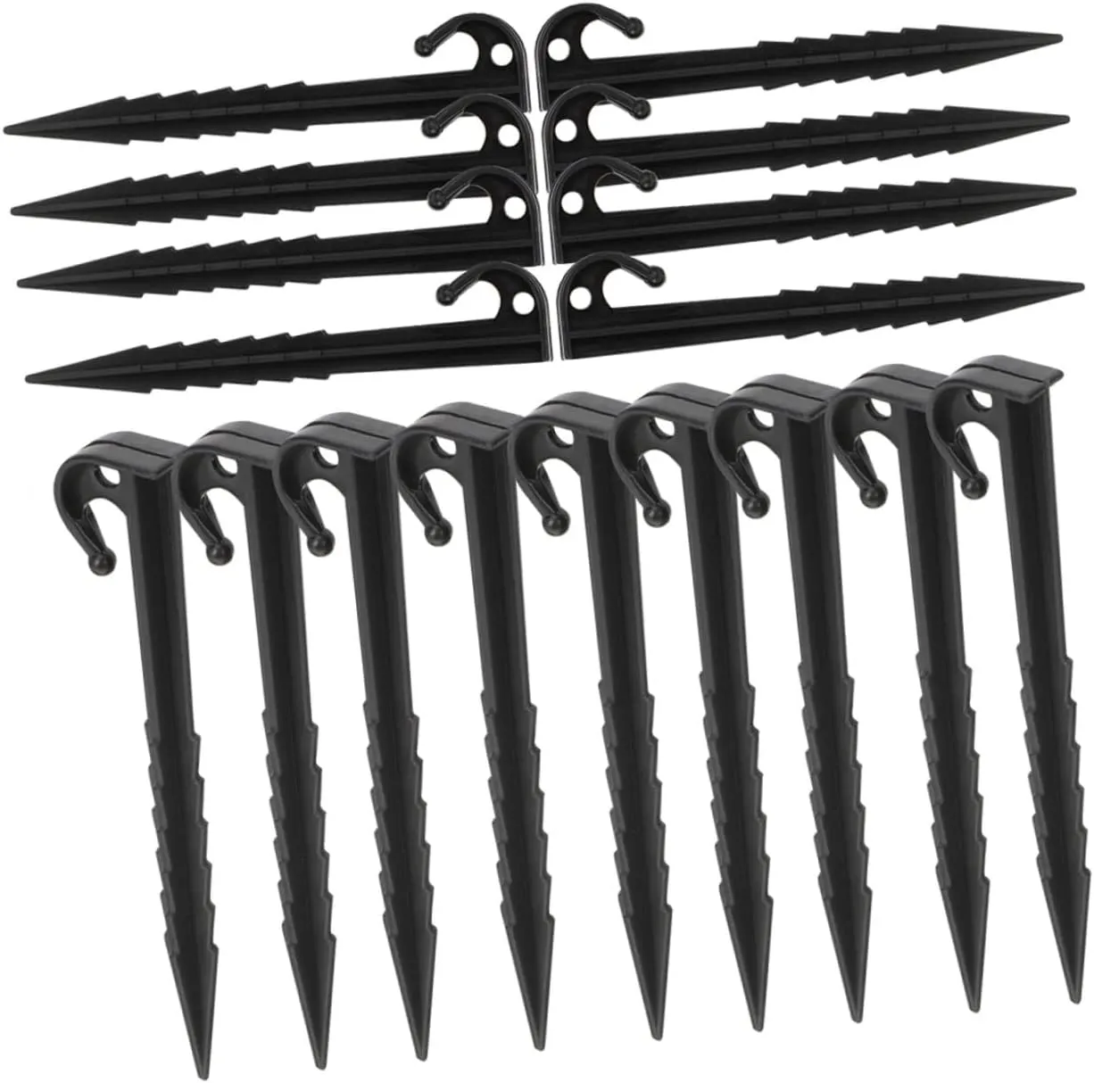 Sosoport 50pcs Plastic Tent Pegs Heavy Duty Ground Stakes Camping Stakes Camping Hammer for Tent